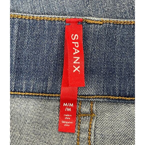 Spanx Straight-Leg Ankle Jeans Blue Medium Pull-On High Rise Casual 20356R - Picture 12 of 13